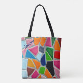 Kleurrijk mozaïekpatroon tote bag (Achterkant)