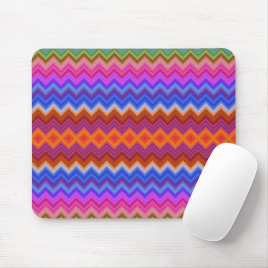 Kleurrijk muismat met levendige zigzag  (Met muis)