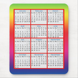 Kleurrijk muismatje kalender voor 2016 muismat