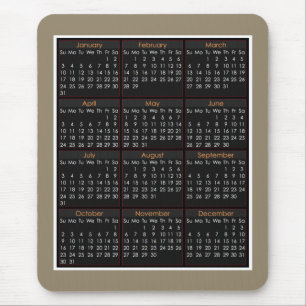 Kleurrijk muismatje kalender voor 2016 muismat