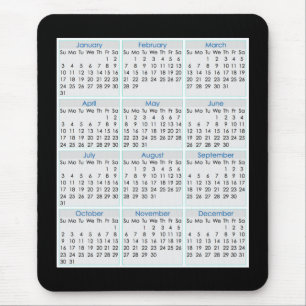Kleurrijk muismatje kalender voor 2016 muismat