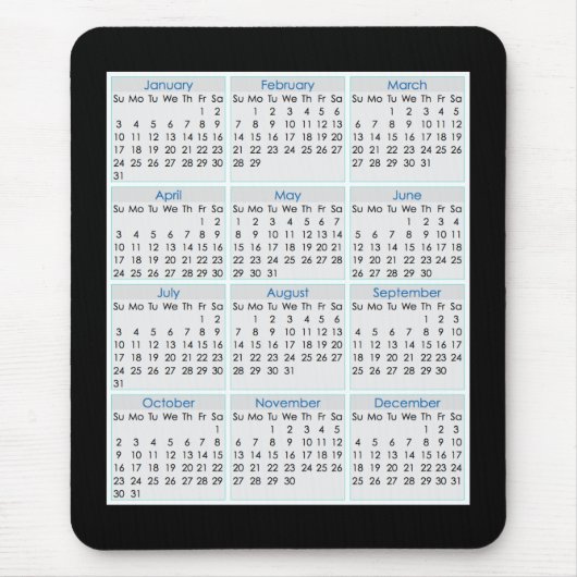 Kleurrijk muismatje kalender voor 2016 muismat (Voorkant)