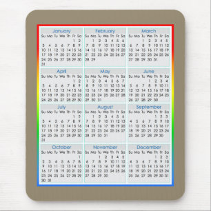 Kleurrijk muismatje kalender voor 2016 muismat