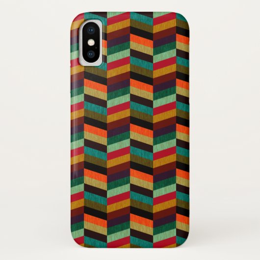 Kleurrijk multi-gekleurd visgraatpatroon Case-Mate iPhone case (Achterkant)