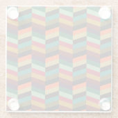 Kleurrijk multi-gekleurd visgraatpatroon glazen onderzetter (Achterkant)