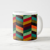 Kleurrijk multi-gekleurd visgraatpatroon grote koffiekop (Voorkant rechts)