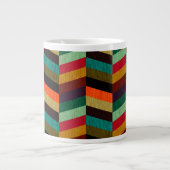 Kleurrijk multi-gekleurd visgraatpatroon grote koffiekop (Voorkant)