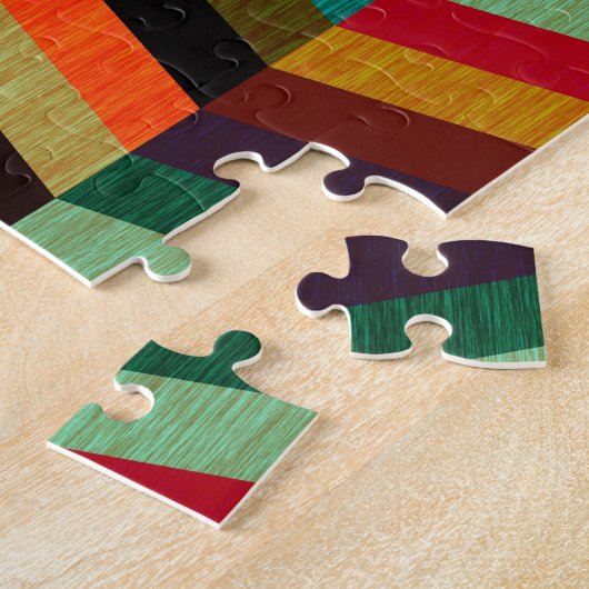 Kleurrijk multi-gekleurd visgraatpatroon legpuzzel (Zijkant)