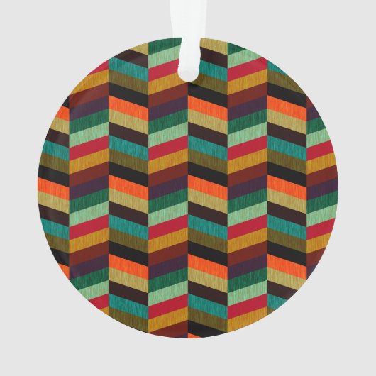 Kleurrijk multi-gekleurd visgraatpatroon ornament (achterkant)