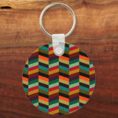 Kleurrijk multi-gekleurd visgraatpatroon sleutelhanger (Voorkant)