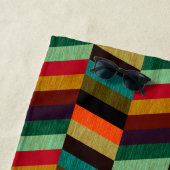 Kleurrijk multi-gekleurd visgraatpatroon strandlaken (In situ)