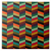 Kleurrijk multi-gekleurd visgraatpatroon tegeltje (Voorkant)