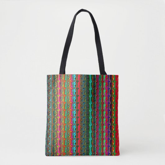 Kleurrijk multi-kleurenpatroon tote bag (Voorkant)