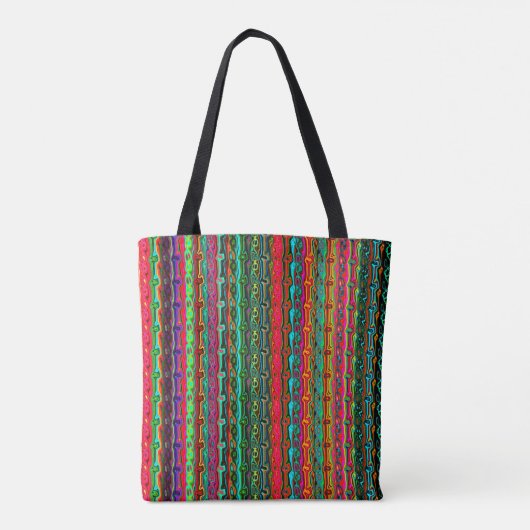 Kleurrijk multi-kleurenpatroon tote bag (Achterkant)