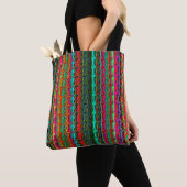 Kleurrijk multi-kleurenpatroon tote bag (Dichtbij)