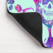 Kleurrijk multi-schedel patroon in roze en blauw. muismat (Hoek)