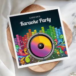 Kleurrijk muziek karaoke verjaardagsfeest papier servet