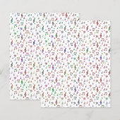 Kleurrijk muziek origami papier (Voorkant / Achterkant)