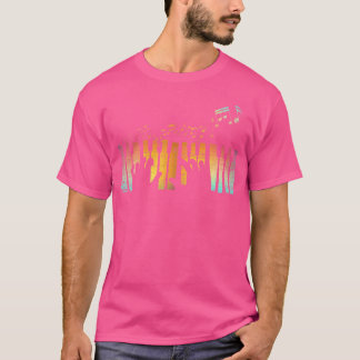 Kleurrijk Muziekinstrument Pianist Toetsenbord Muz T-shirt