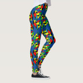 Kleurrijk Muzieknote Hartpatroon Leggings (Rechts)