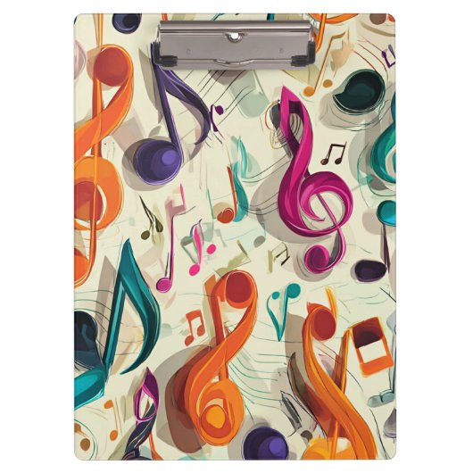 Kleurrijk muziekpatroon klembord (Voorkant)