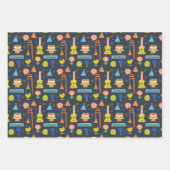 Kleurrijk muzikaal verjaardagsfeestje inpakpapier vel (Voorkant)