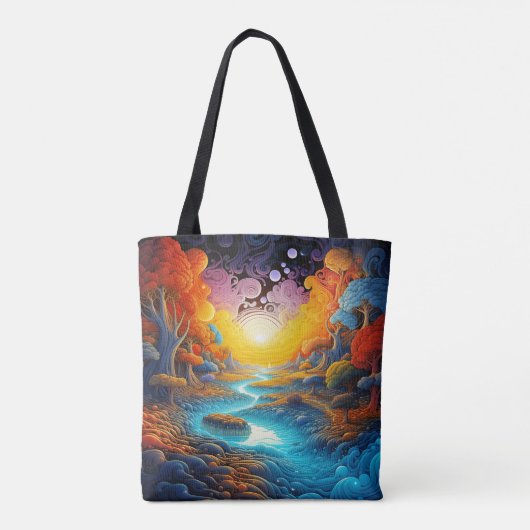 Kleurrijk mysterieus land tote bag (Achterkant)