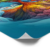 Kleurrijk mysterieus natuur fantasie land poster (Hoek)