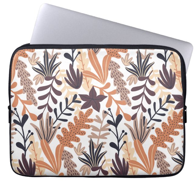 Kleurrijk naadloos bladpatroon laptop sleeve (Voorkant)