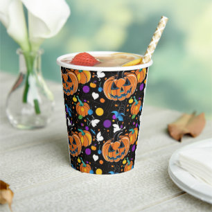Kleurrijk naadloos Halloween patroon Papieren Bekers