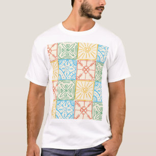 Kleurrijk naadloos patroon in Amalfi-stijl tegels T-shirt