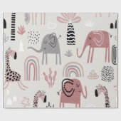 Kleurrijk naadloos patroon met schattige olifanten cadeaupapier (Vlak)