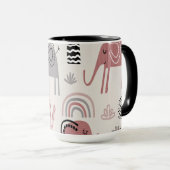 Kleurrijk naadloos patroon met schattige olifanten mok (Voorkant rechts)