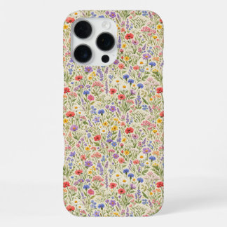 Kleurrijk naadloos patroon van wilde bloemenweide iPhone 16 pro max hoesje