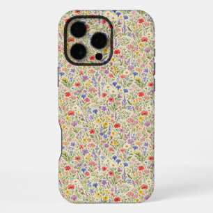 Kleurrijk naadloos patroon van wilde bloemenweide iPhone 16 pro max hoesje