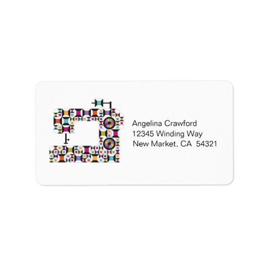 Kleurrijk naaigersysteem Kilt Patroonetiket Etiket (Voorkant)