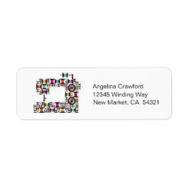 Kleurrijk naaigersysteem Kilt Patroonetiket Etiket