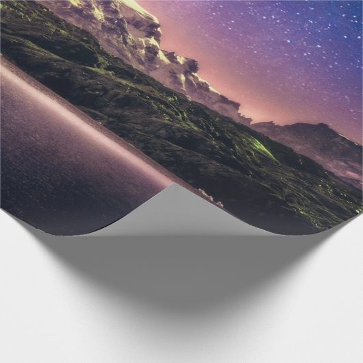 Kleurrijk nachtlandschap in de hemel met sterry st cadeaupapier (Hoek)