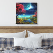 Kleurrijk nachtuniversum canvas afdruk (Insitu (Slaapkamer))