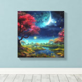 Kleurrijk nachtuniversum canvas afdruk (Insitu (Houten vloer))