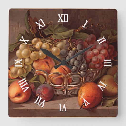 Kleurrijk najaar Antiek, nog steeds in leven Vierkante Klok (Voorkant)