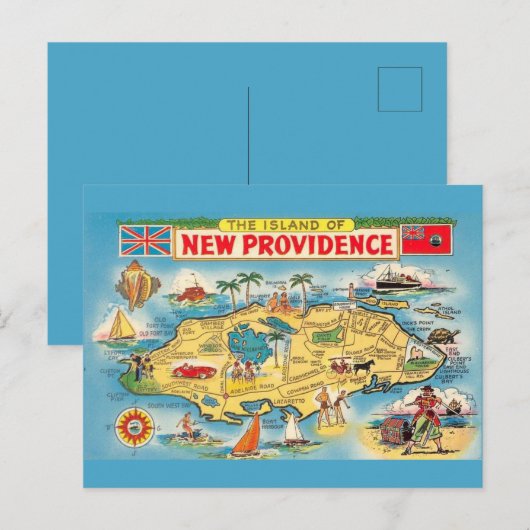 Kleurrijk Nassau Bahamas Briefkaart (Voorkant / Achterkant)