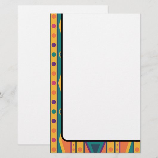 Kleurrijk Native American Style Patroon Briefpapier (Voorkant / Achterkant)