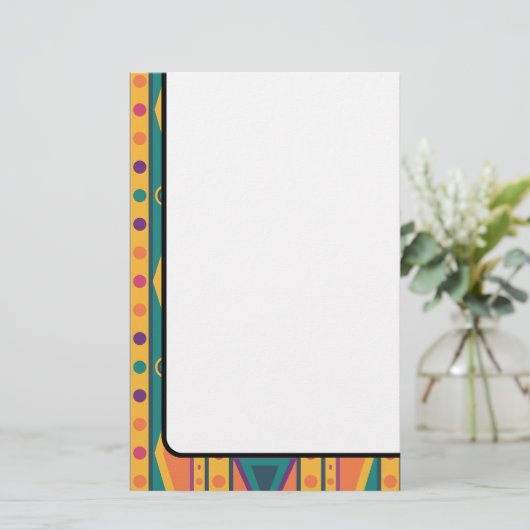 Kleurrijk Native American Style Patroon Briefpapier (Staand voorkant)