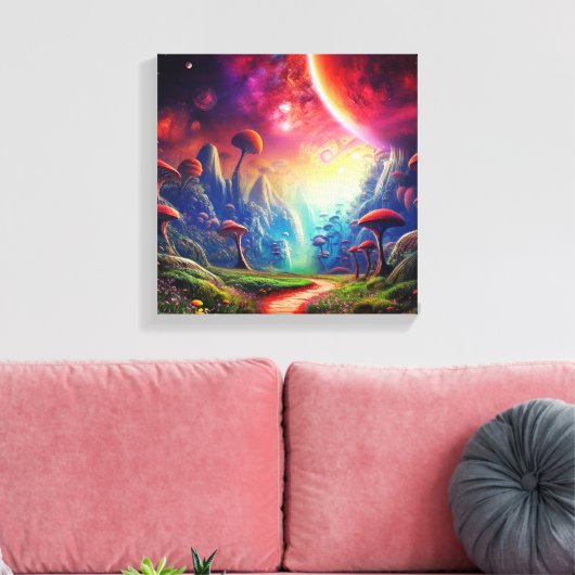 Kleurrijk natuur land canvas afdruk (Insitu (Woonkamer))