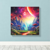 Kleurrijk natuur land canvas afdruk (Insitu (Houten vloer))