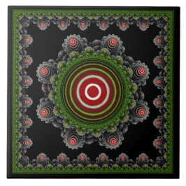 Kleurrijk natuurlijk fractaal ornament tegeltje