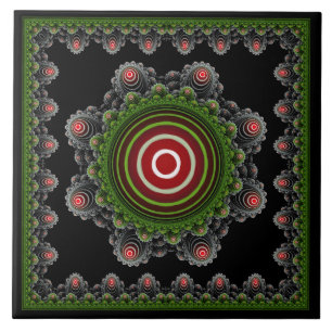 Kleurrijk natuurlijk sprookjesfractaal ornament tegeltje