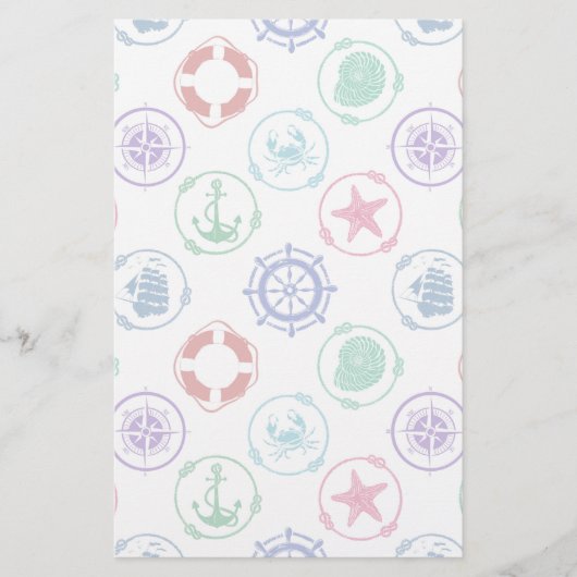 Kleurrijk Nautisch Patroon Briefpapier (Voorkant)