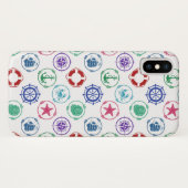 Kleurrijk nautisch patroon Case-Mate iPhone case (Achterkant (horizontaal))